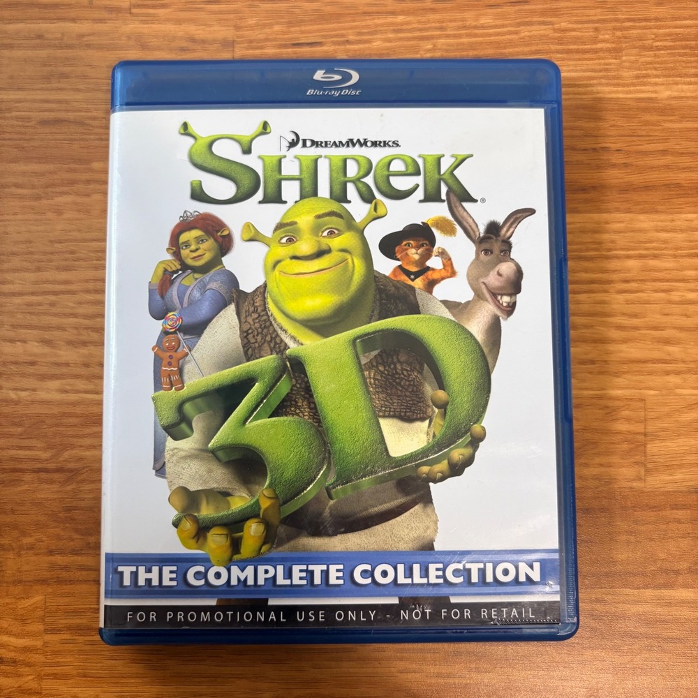 Shrek 1 2 3 Collection Blu-ray 3D Promo 3-Disc Set (missing 4) DreamWorks